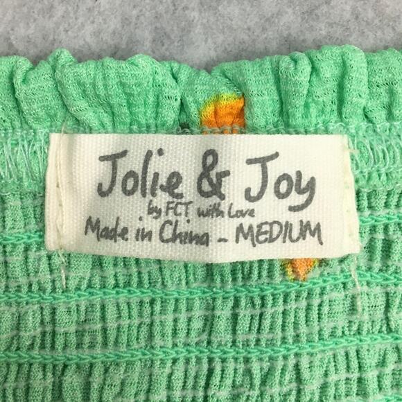 Jolie & Joy Mini Skirt and Ruffled Crop Top Set Size Medium Green with Lemons - Picture 4 of 13